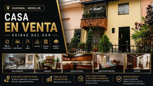 Hermosa Casa En Ceibas Del Sur Medellín · 3 Niveles 170 M²
